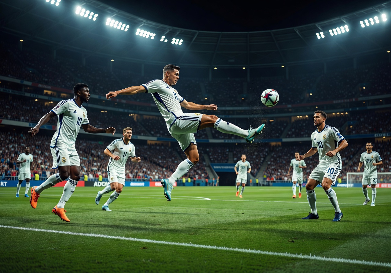 Elite football superstars showcasing extraordinary skill and talent at the highest level